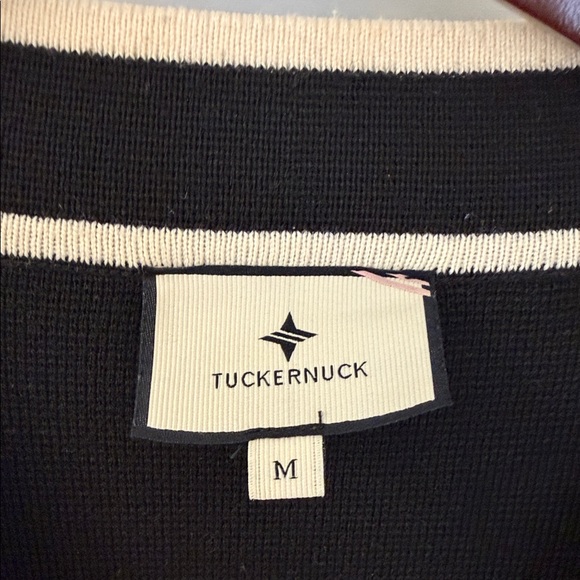 Tucker buck oversized Striped Black and White Women's Cardigan Sweater - M - Picture 2 of 6